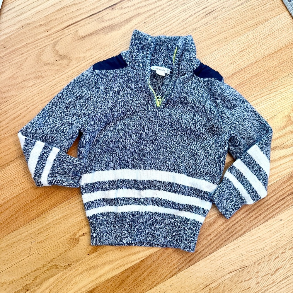 Crewcuts Blue and White Kids Sweater 3t